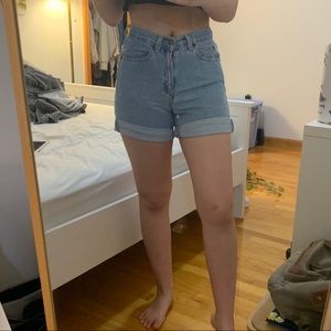 High Waisted Painted Mom Shorts